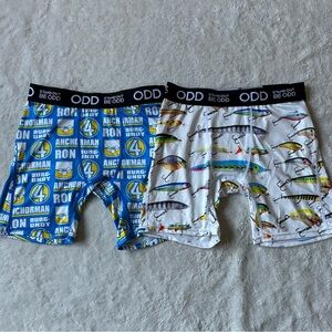Bundle Of Men’s ODD Boxer Briefs Sz Small Lightweight Anchorman Fish Hook NWT